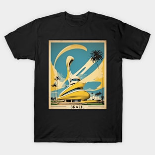 Museu Oscar Niemeyer Curitiba Brazil Vintage Tourism Travel Poster T-Shirt